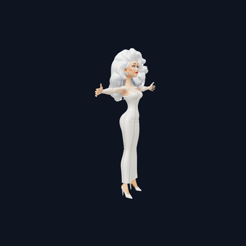 Elegant White Dress Character model pack